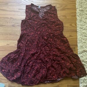 Old Navy Burgundy Floral Mini Dress